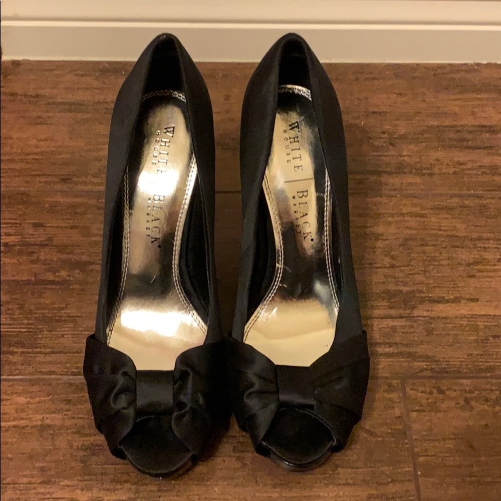 WHBM satin peep toe pumps